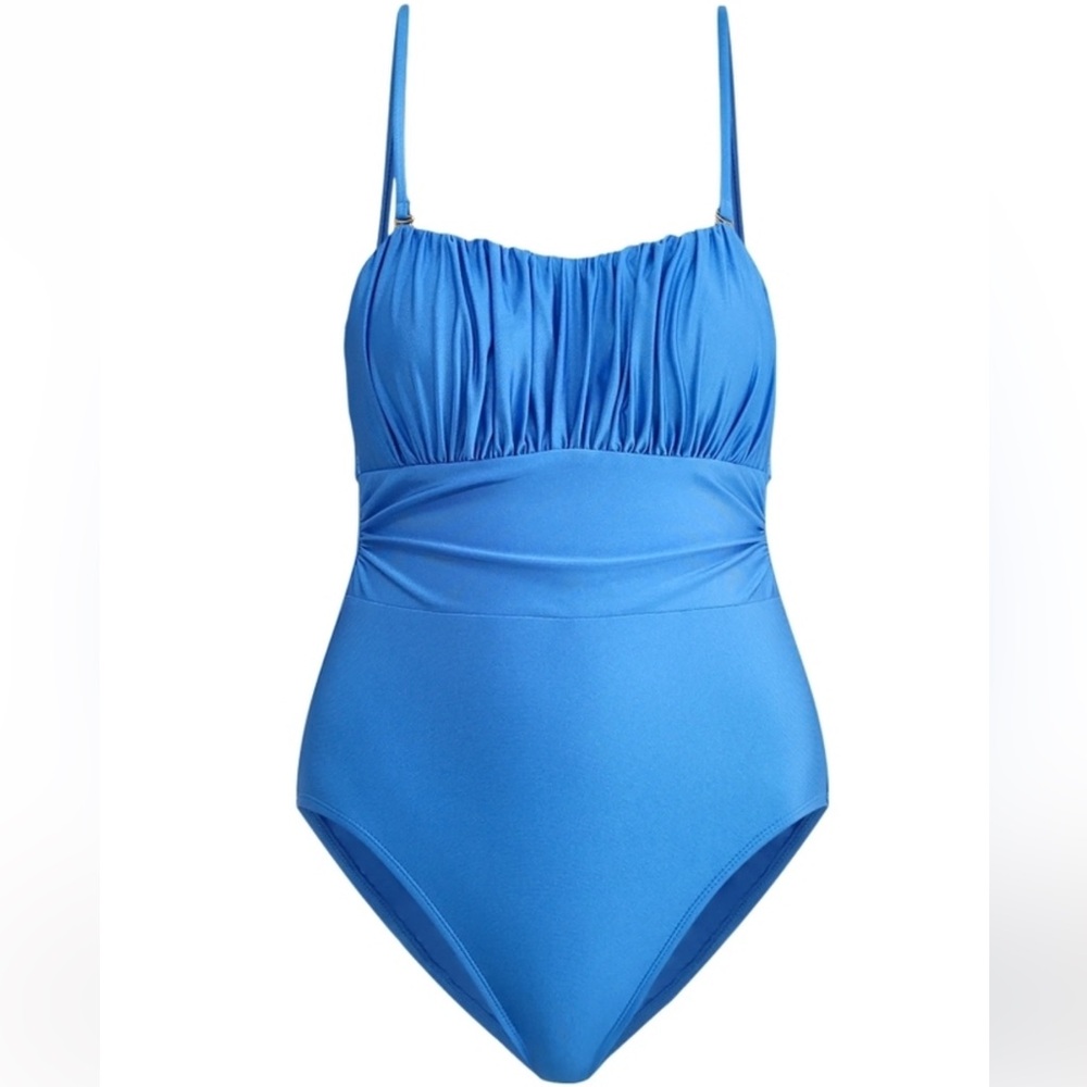 NWT Time & Tru Bikini 1-Piece Bathing Suit w/ Removable Straps Blue M